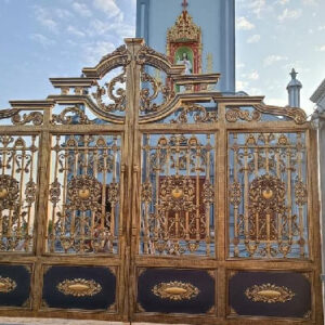 mẫu cổng inox đẹp, cổng inox sơn nung, cổng inox mạ màu